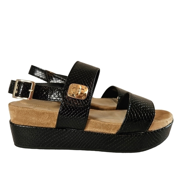 Giani Bernini Elloise Black Open toe platform buckle slingback sandals Sz 7M - Picture 6 of 12